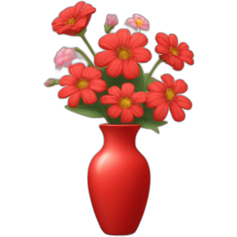 red vase with flowers emoji