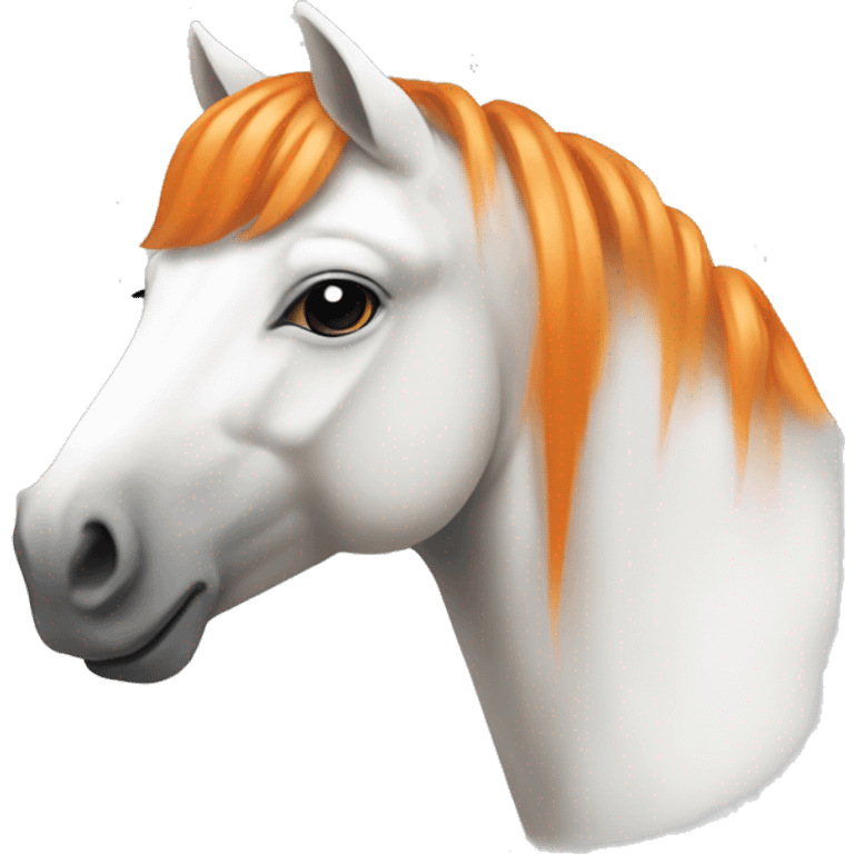 a white and orange horse emoji