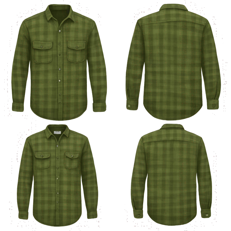 Olive green flannel shirt emoji