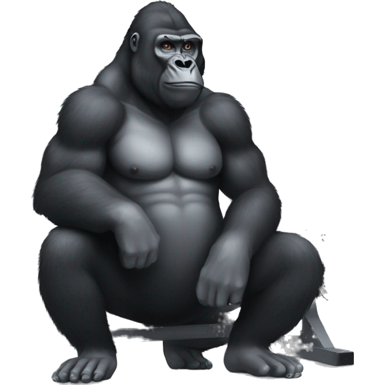 Gorilla in gym emoji