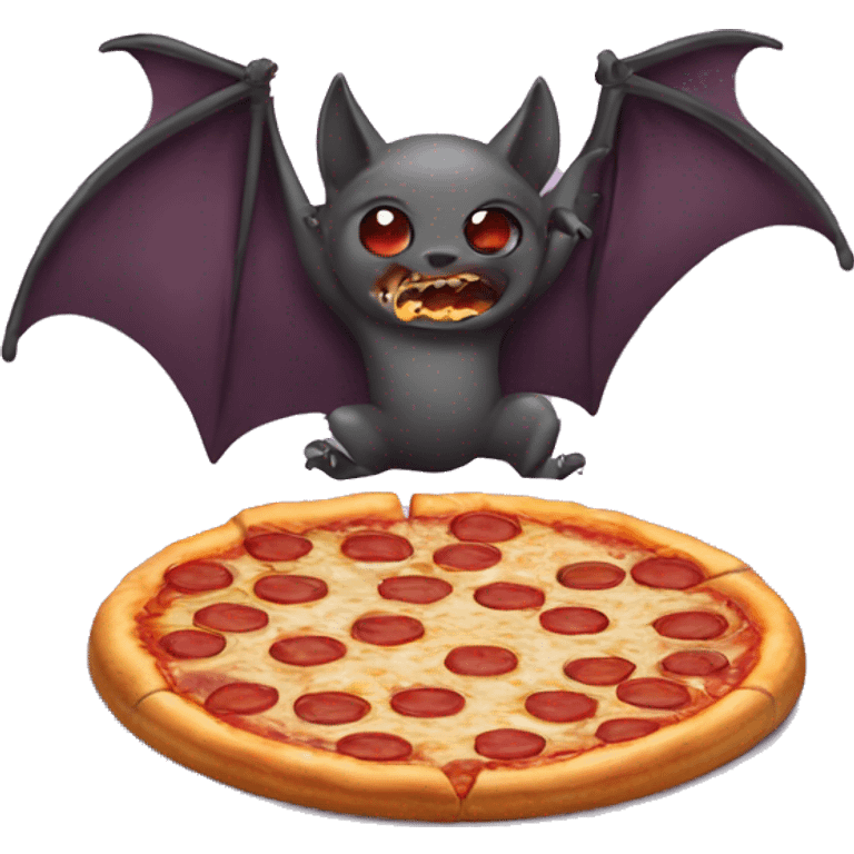 Bat eating pizza emoji