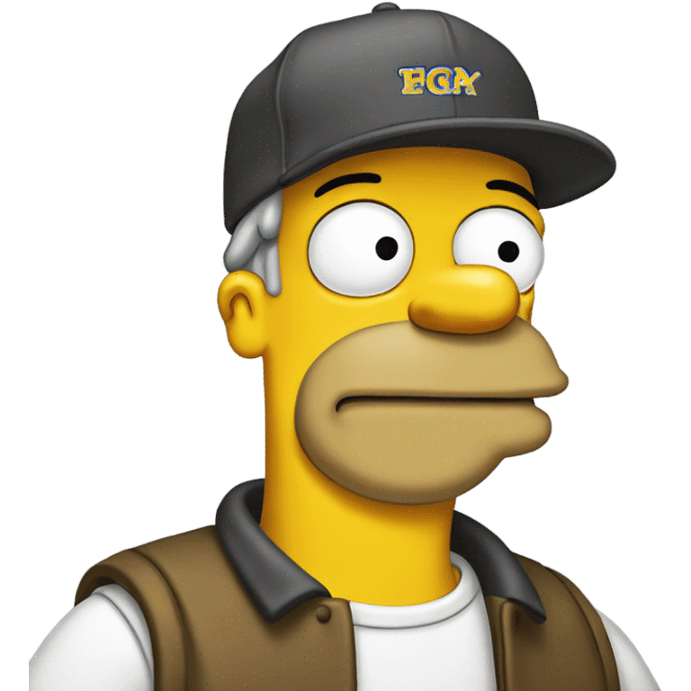 Homer Simpson wearing a cap emoji