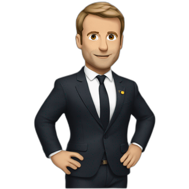 Macron with a crop top emoji