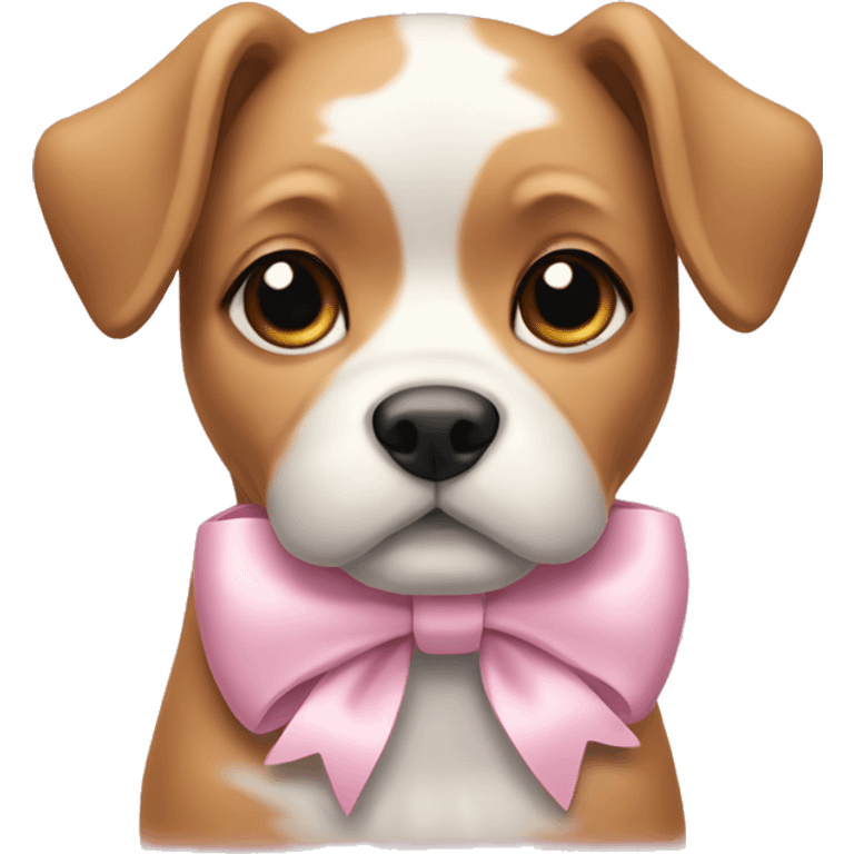 Dog wearing a light pink bow  emoji