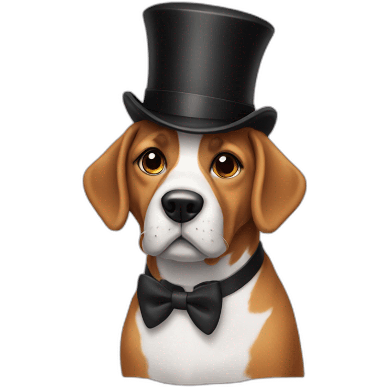 Dog with a top hat emoji