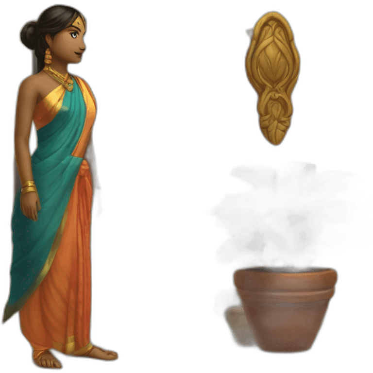 A woman bow before lordsiva at her doorstep emoji