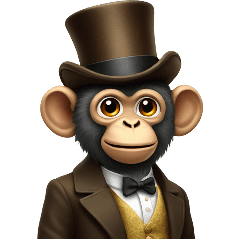 monkey with tophat emoji