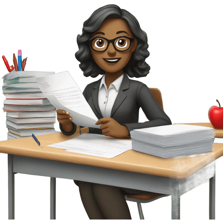 Female marking teacher emoji