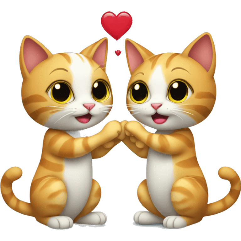 cat proposing marriage to another cat emoji