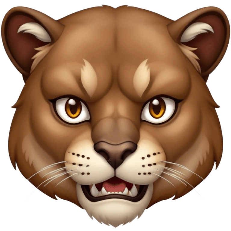 dark brown old angry cougar emoji