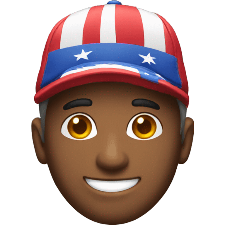 smiling man in MAGA cap emoji