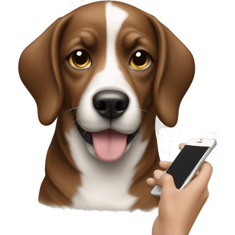 dog with iPhone emoji