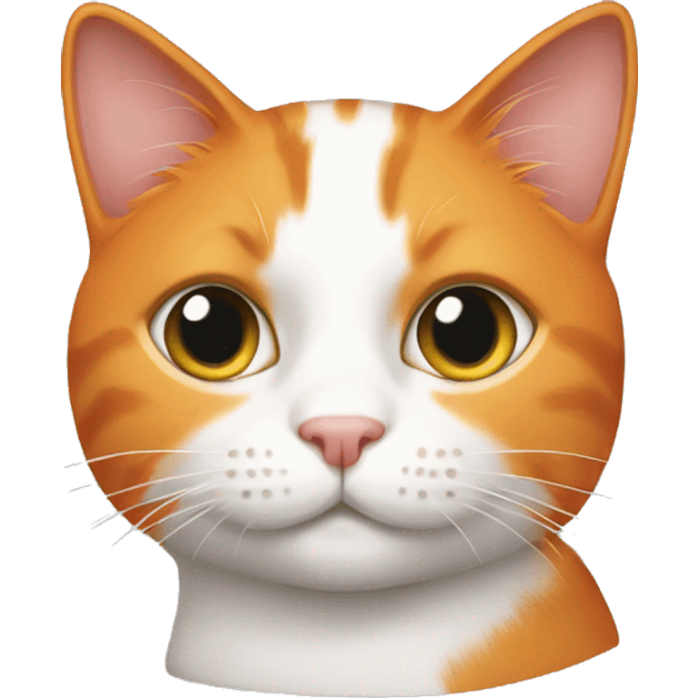 Make an orange and white cat emoji