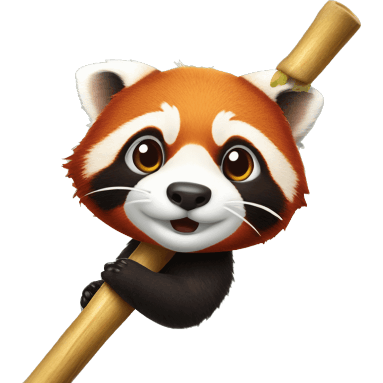 red panda on a bambo stick  emoji