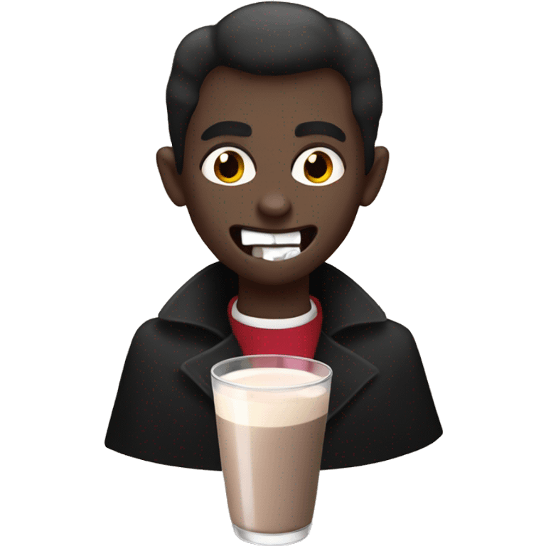 Vampire drinking chocolate milk emoji