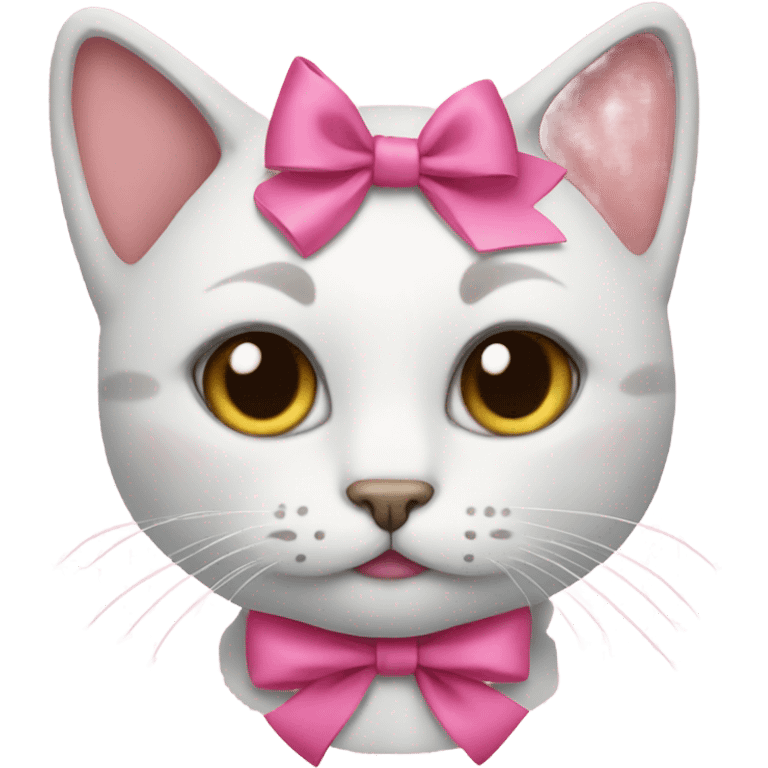 Cat wearing a pink bow  emoji