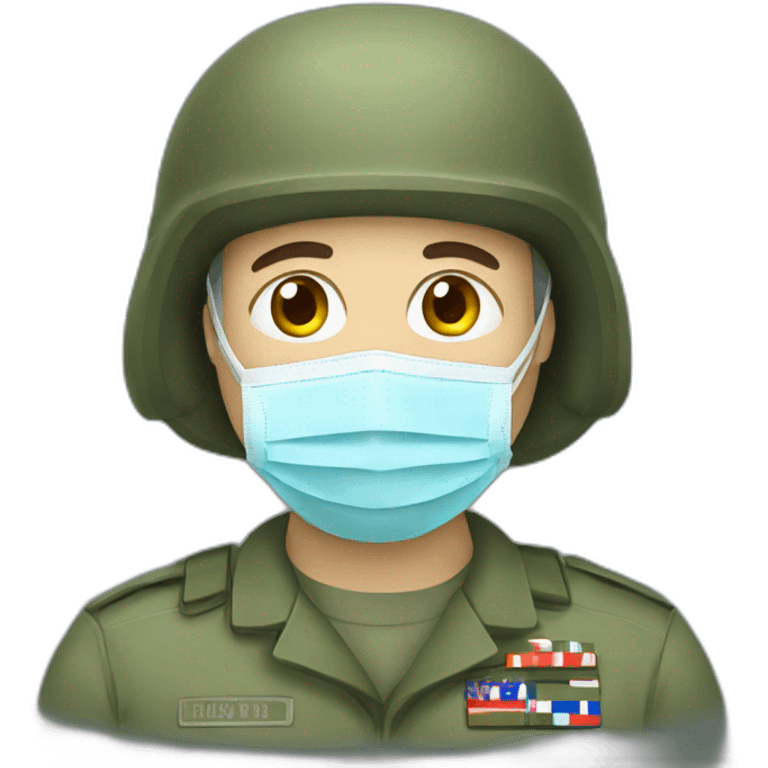 military in a Medical masks emoji