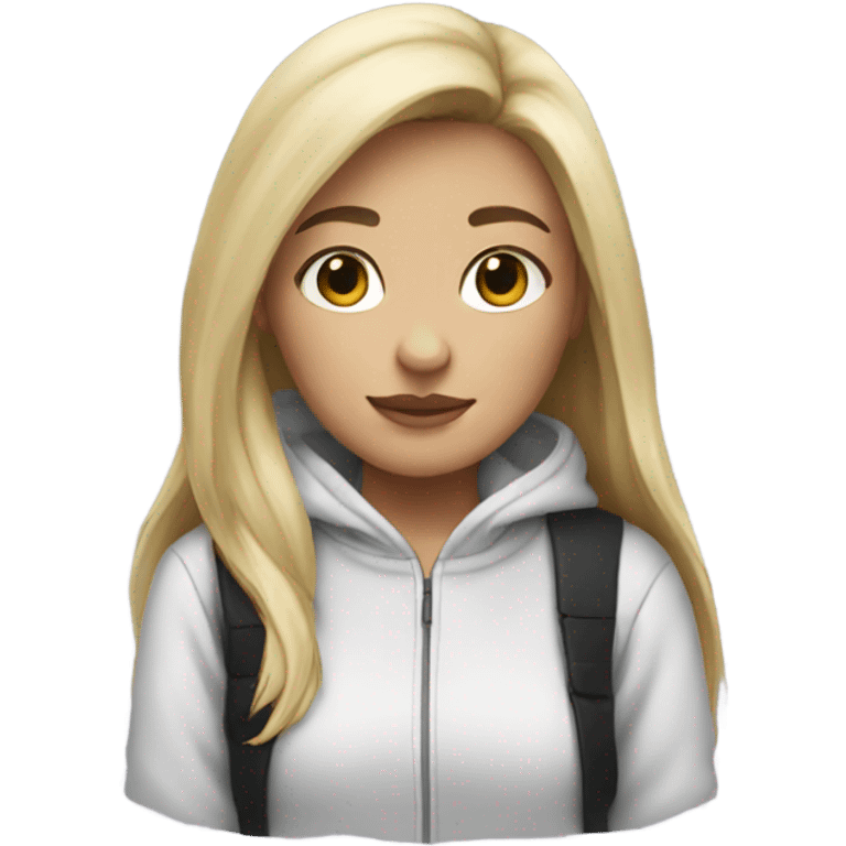 Blonde girl with panda hoddie emoji