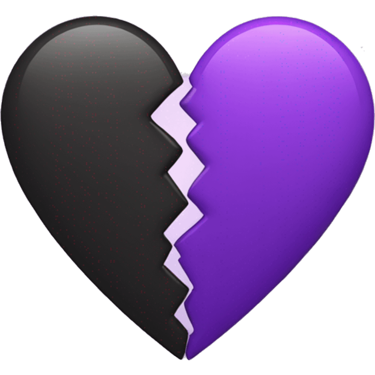 Half black and half purple split heart emoji