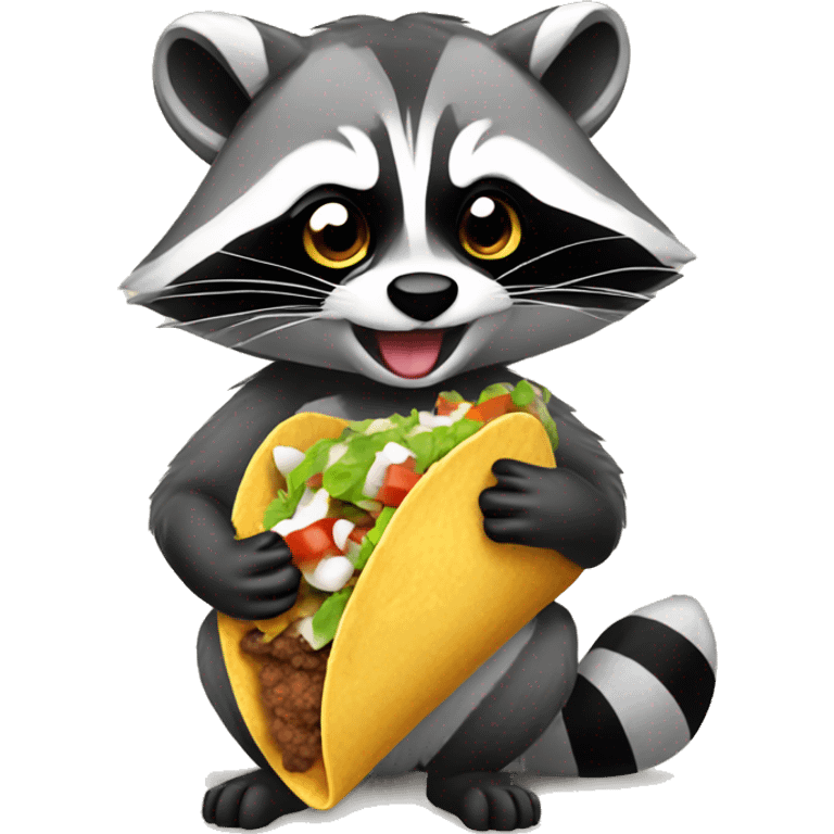 Racoon eating taco emoji