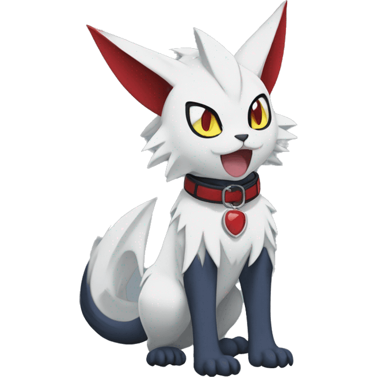 Cool Edgy Absol-Torracat-Zangoose-Sneasel-Quilava with a collar on, full body emoji