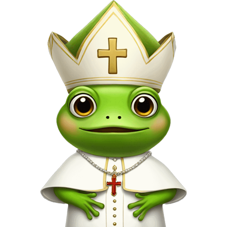 Frog dressed as a pope emoji