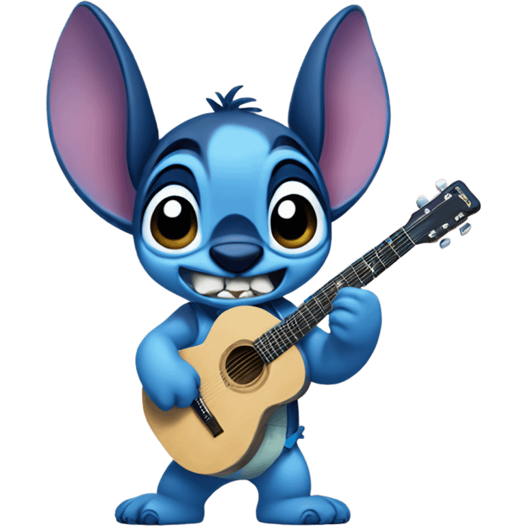 Stitch in Elvis clothing with guitar lilo and stitch emoji