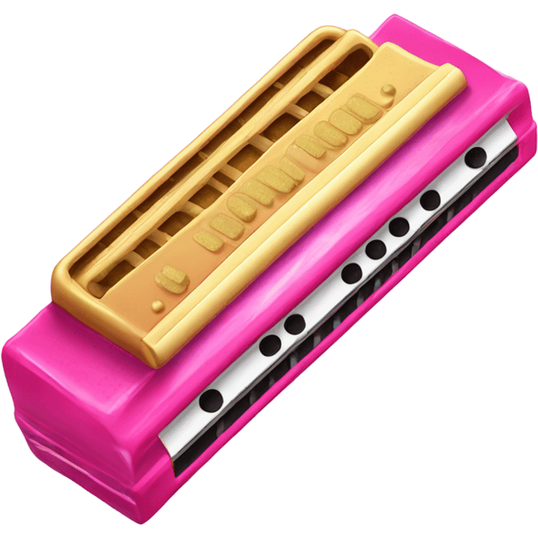 Pink ombre harmonica with glitter  emoji