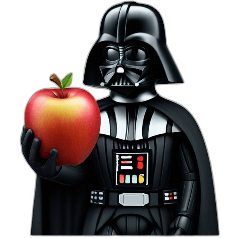 Darth Vader kissing an apple emoji