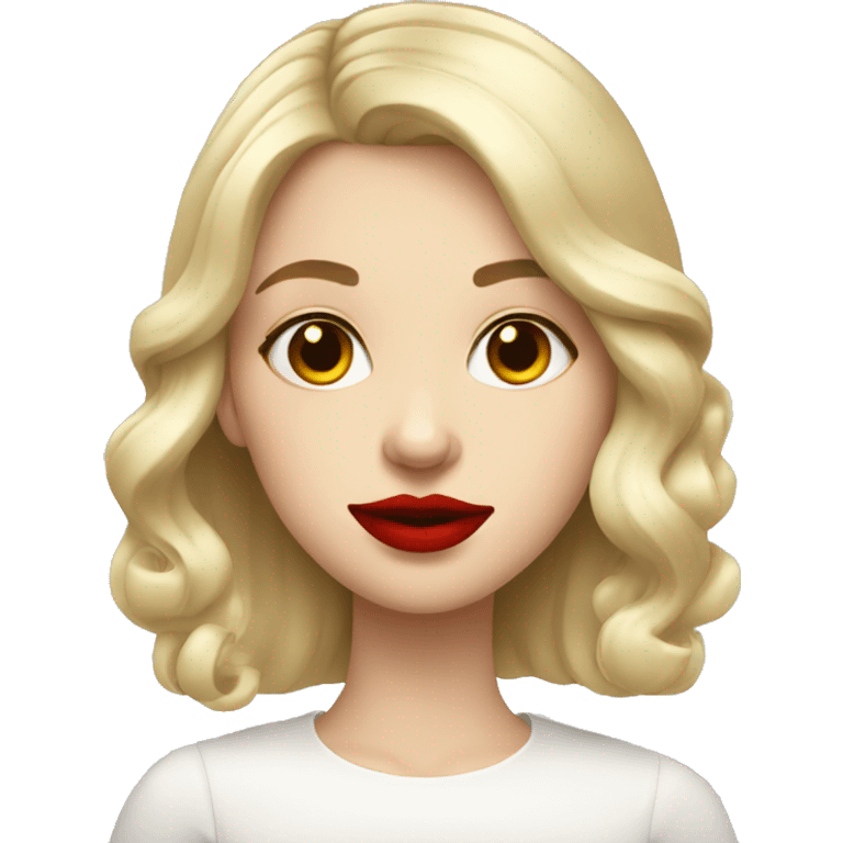 russian girl with red lips emoji