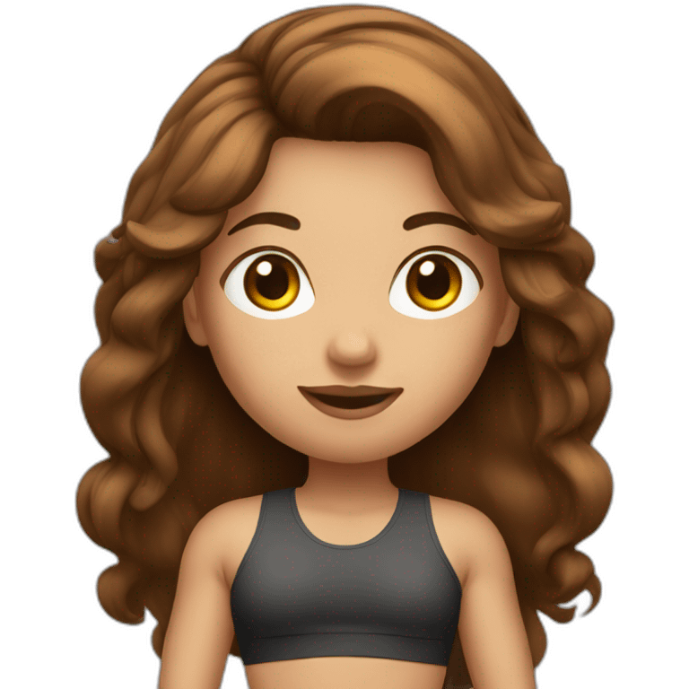 brown hair fitness girl emoji