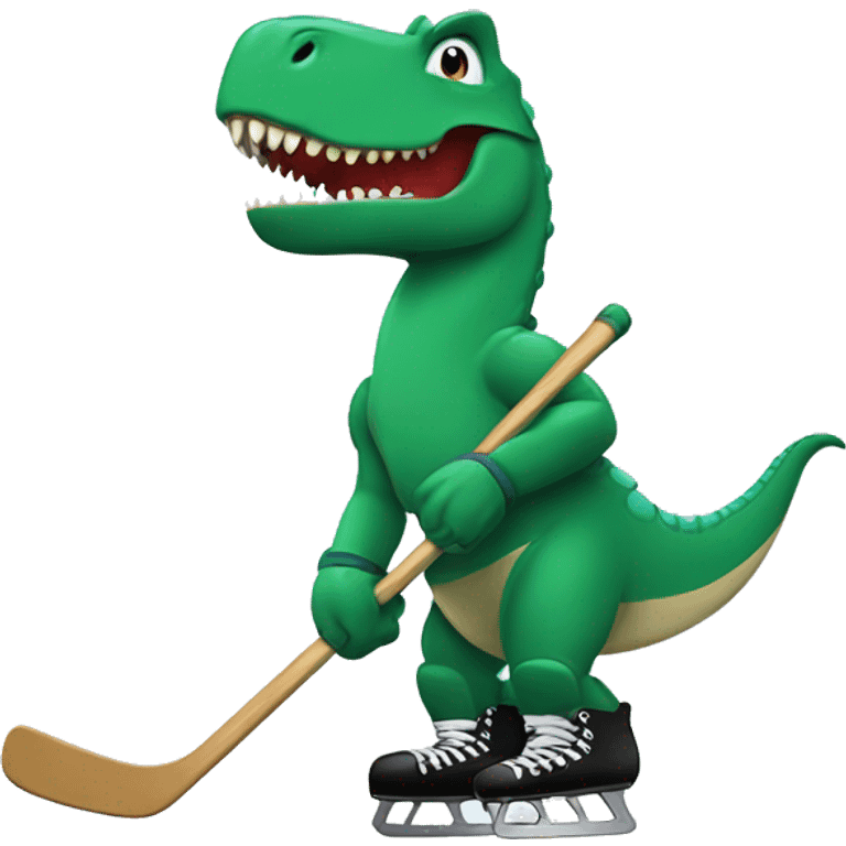 Dinosaur playing ice hockey  emoji