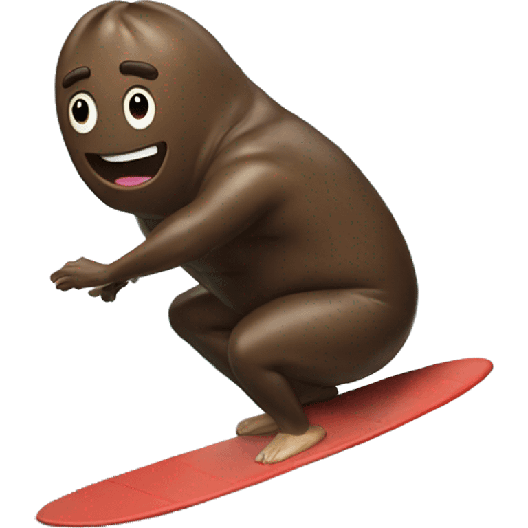 Giant turd surfing a big wave emoji