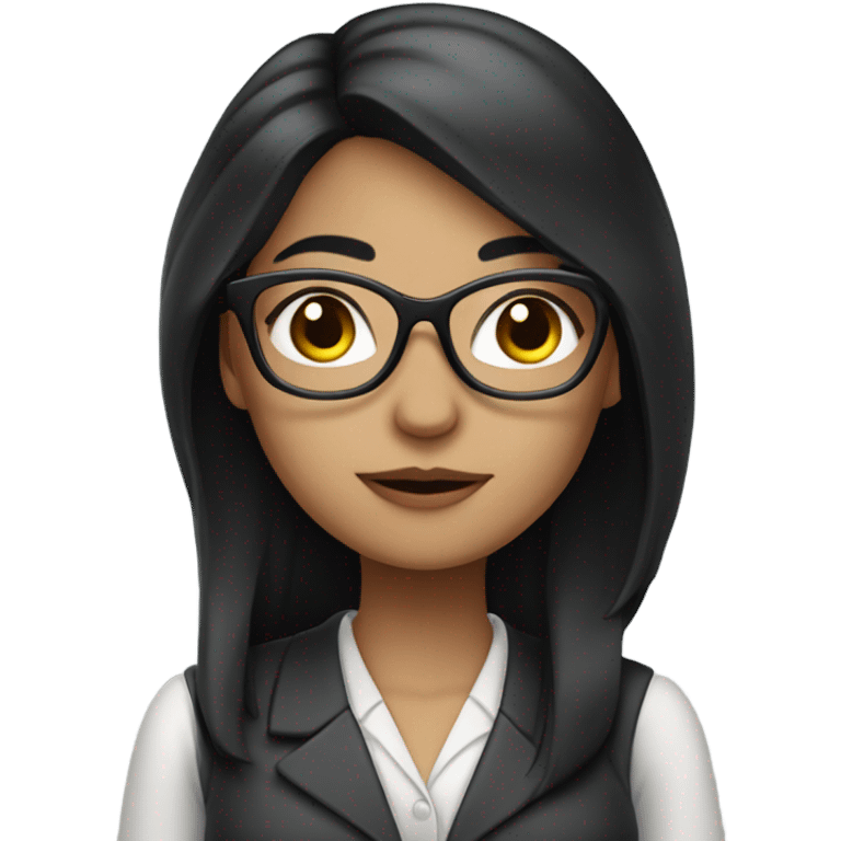 Psychologist girl with long black hair emoji