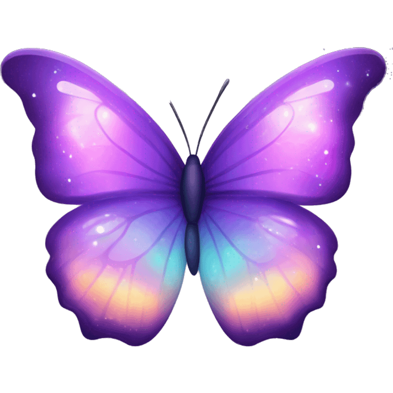 Glowing starry Pastel purple-gradient nebula galaxy butterfly emoji