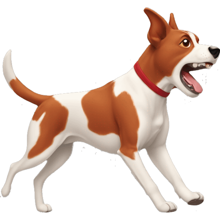 solid red dog with pointed ears running emoji