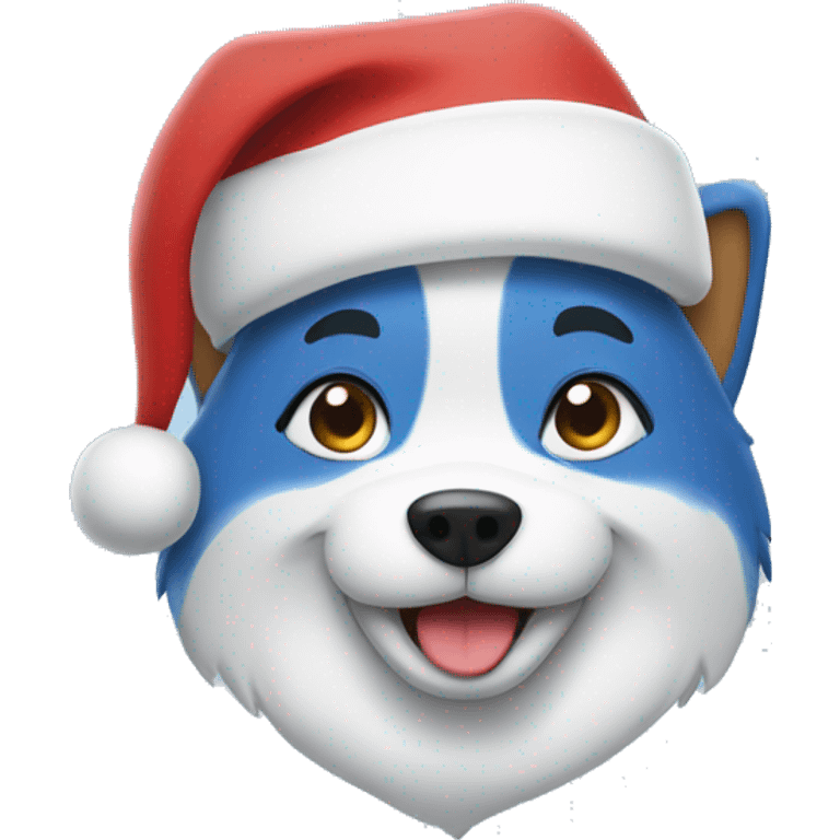 Bluey with Santa hat  emoji