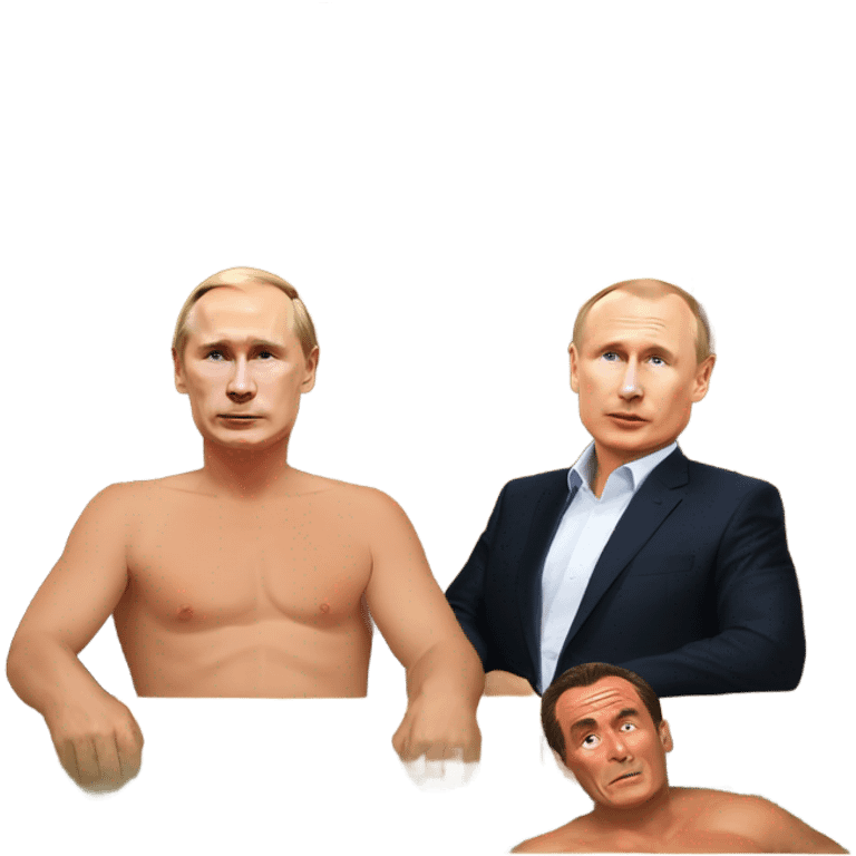 Putin and Schröder in a sauna emoji