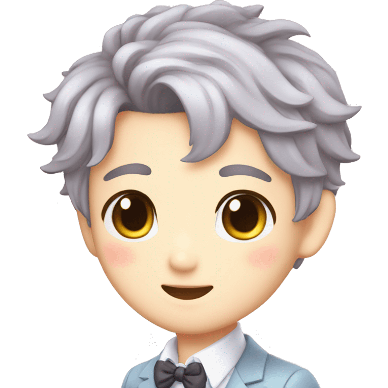 Cute Gorgeous Kawaii Attractive Anime Pastel Gentleman with blushing face trendy style emoji