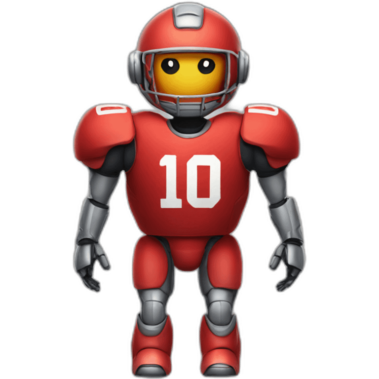 red robot, upper body only, wearing jersey number 10 emoji