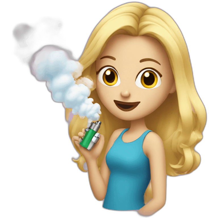 blonde girl vaping emoji