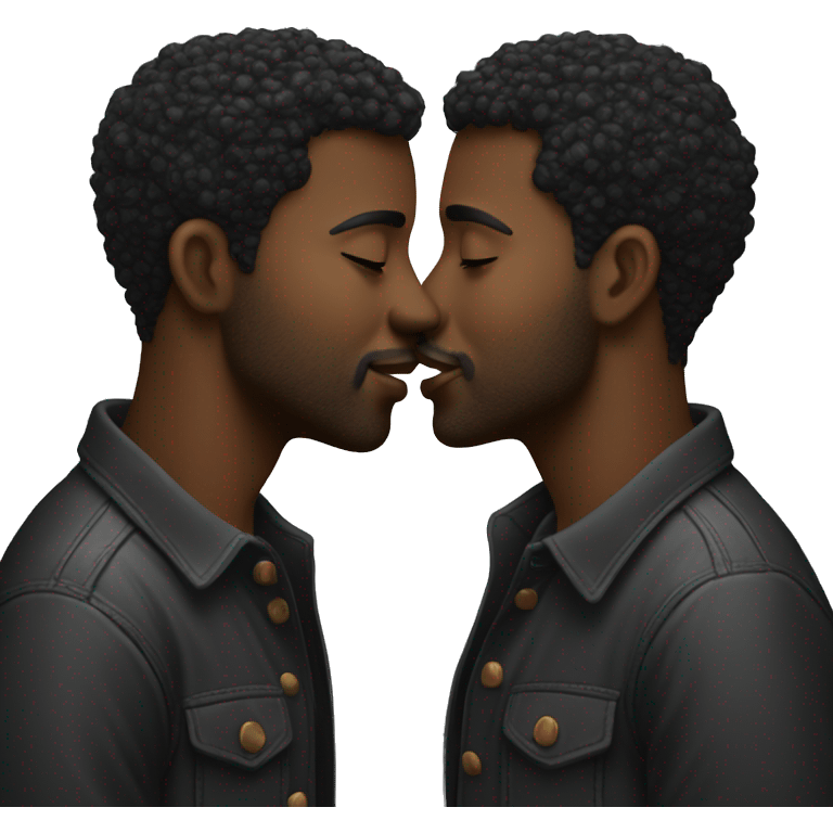 two gay men kissing (black men) emoji