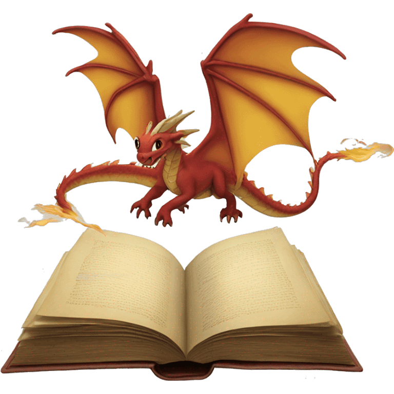 dragons flying out of book emoji