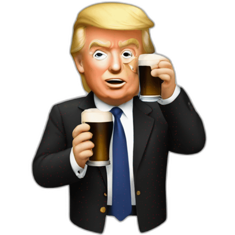 Trump drinking guinness emoji