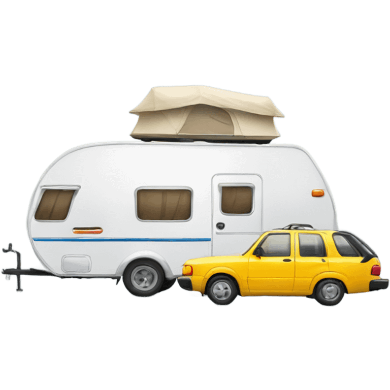 Car and camper trailer emoji