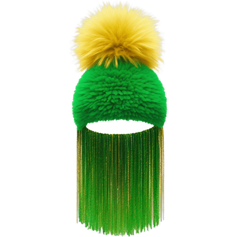 Green and gold Pom Pom  emoji