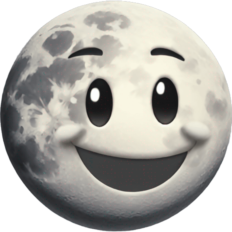 Moon with smile emoji