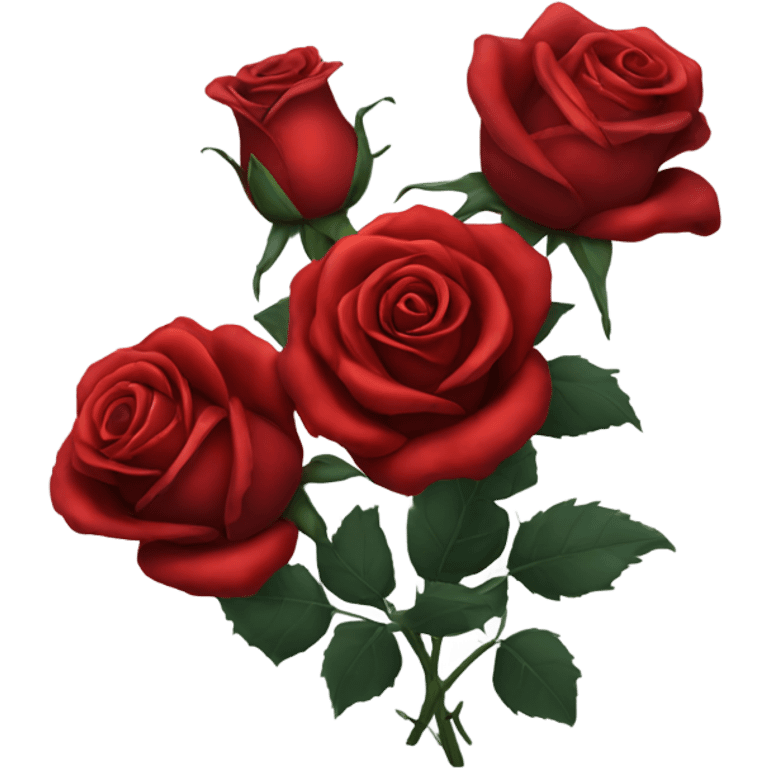 three gothic red roses tightly together emoji