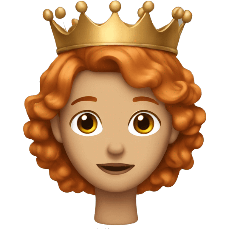 wavy copper hair with a crown emoji