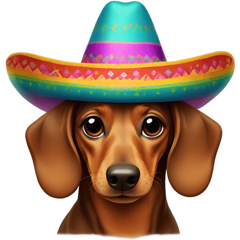 Brown Dachshund sombrero emoji